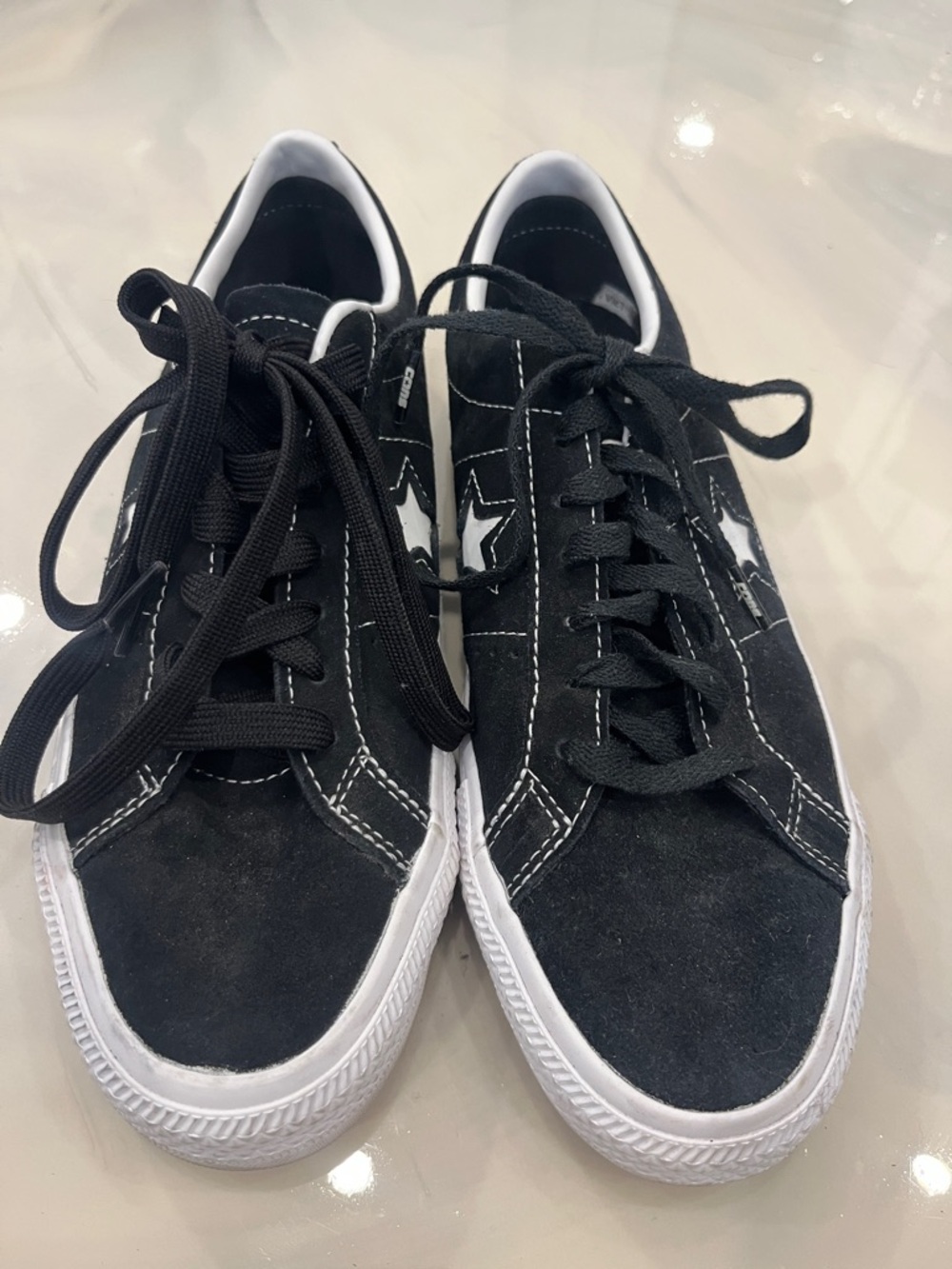 Converse Black and White Suede Low-Top Sneakers